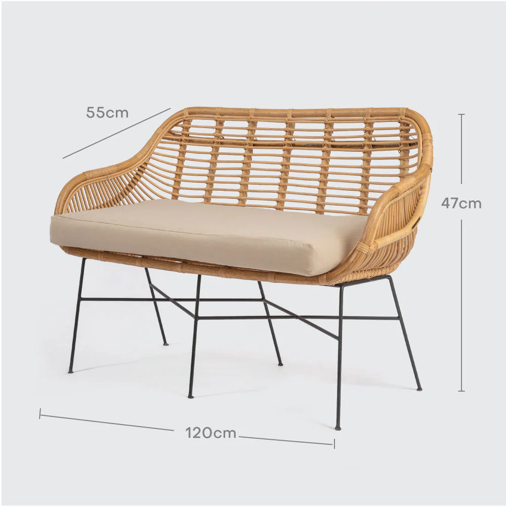 Lanta Bamboo 2 Seater Sofa - Image 6