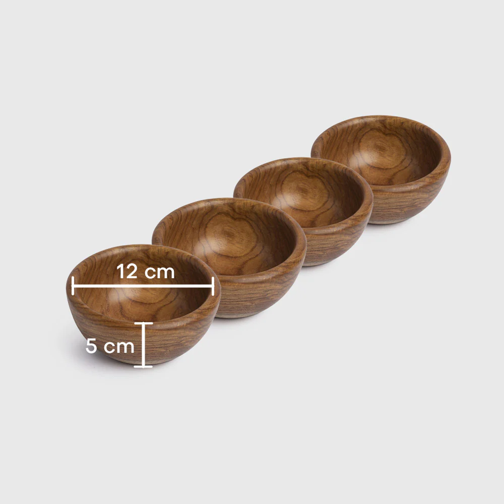 Wooden Munch Small Bowl Set of 4 - Image 3